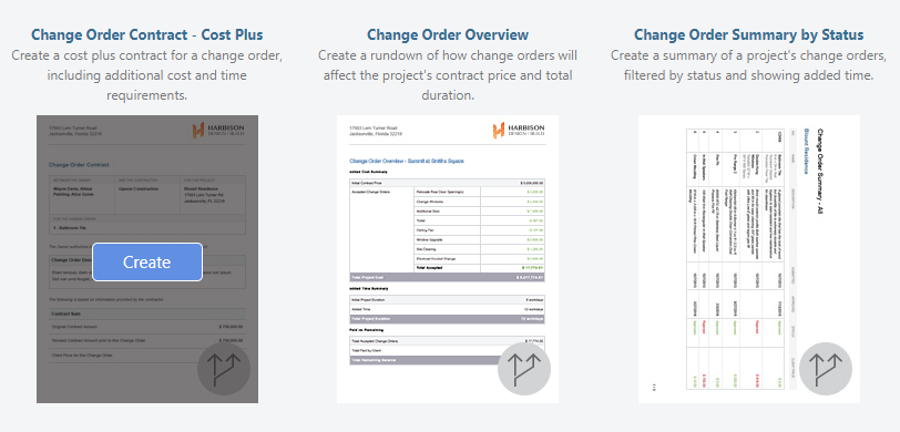 change order contract - cost plus