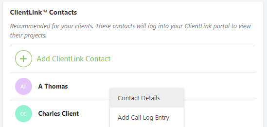 contact details option